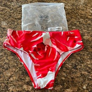 New Red and White High Wasted Bikini Bottom